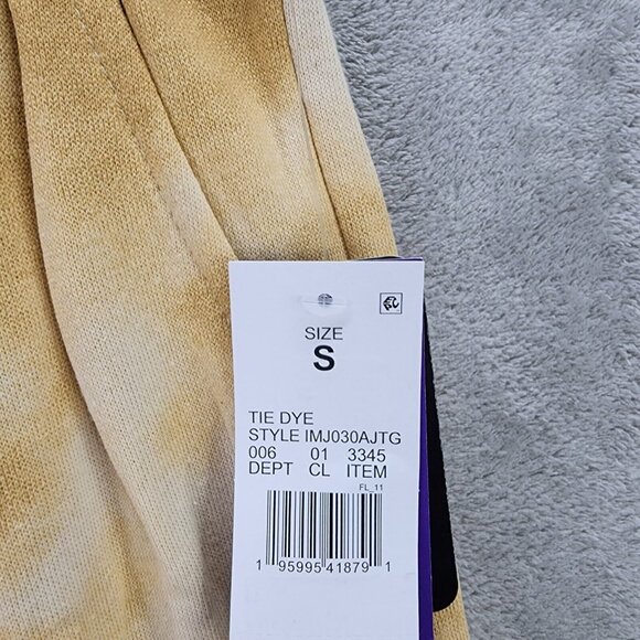 Womens IML Tan Tie Dye Fleece Sweatpants Drawstring Cotton Polyester Size S - Picture 2 of 8